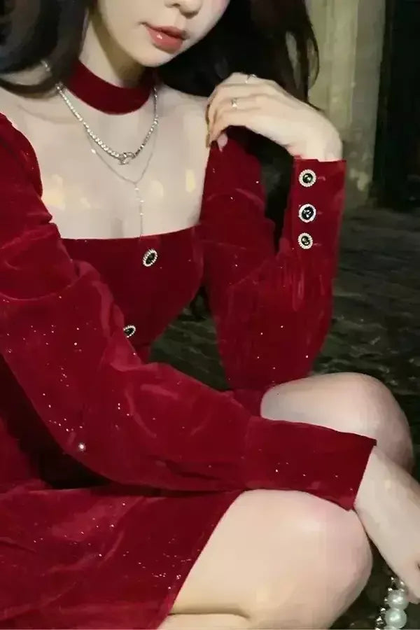 Deana Velvet Elbise
