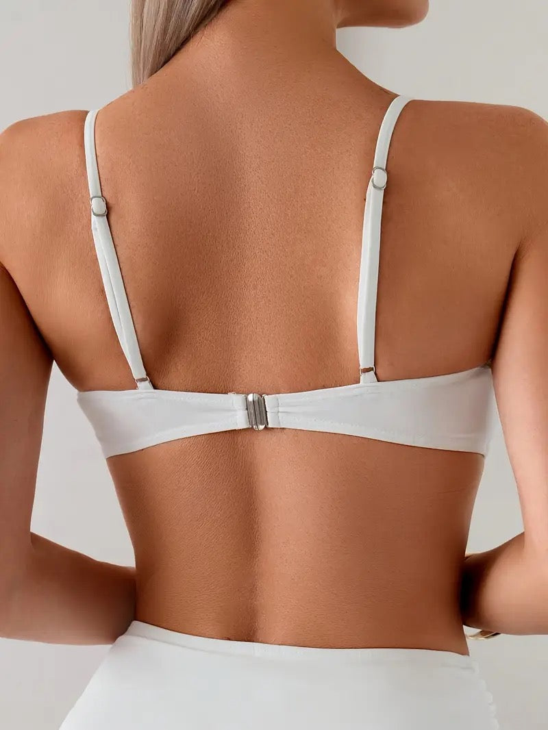 Shell Glow Beyaz Yüksek Bel Bikini Takımı