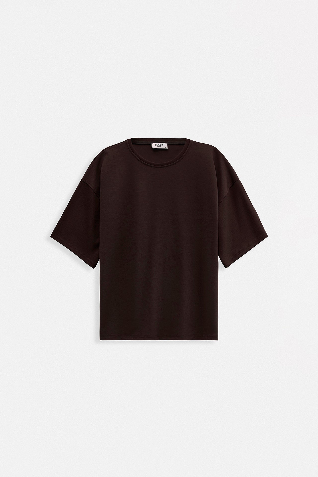 Bisiklet Yaka Oversize Kahverengi T-Shirt