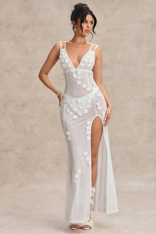 Lila Tropical Elbise
