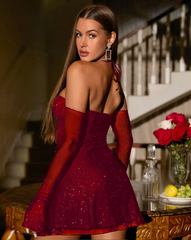 Celina | Kollu Mini Elbise