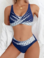 Navy Mosaic Bikini Takımı